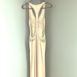 Boho Macrame Backless Maxi Dress